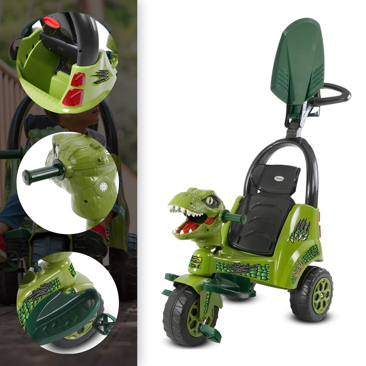 Triciclo Infantil Prinsel Super Trike 2 En 1 Dinosaurio