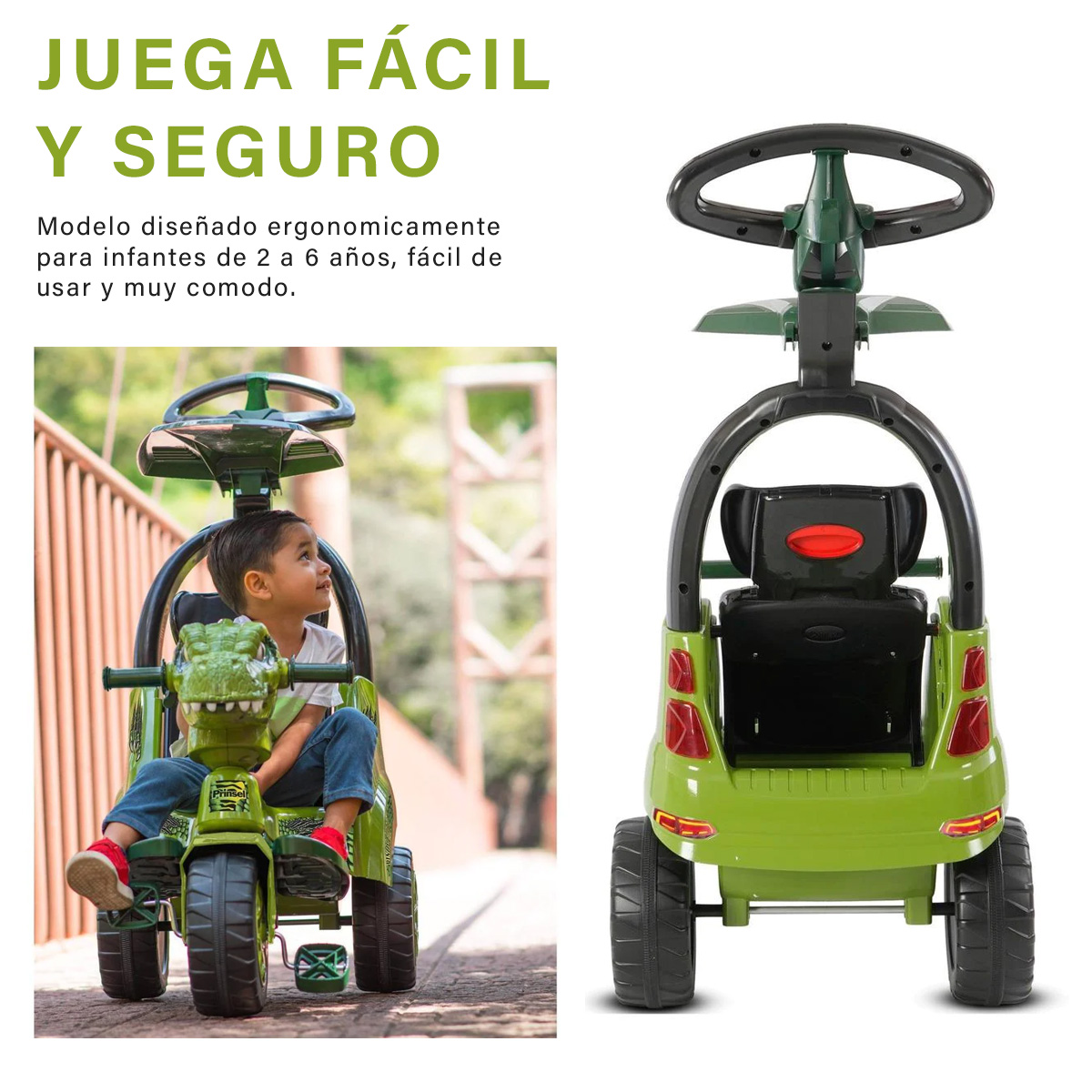 Triciclo Infantil Prinsel Super Trike 2 En 1 Dinosaurio