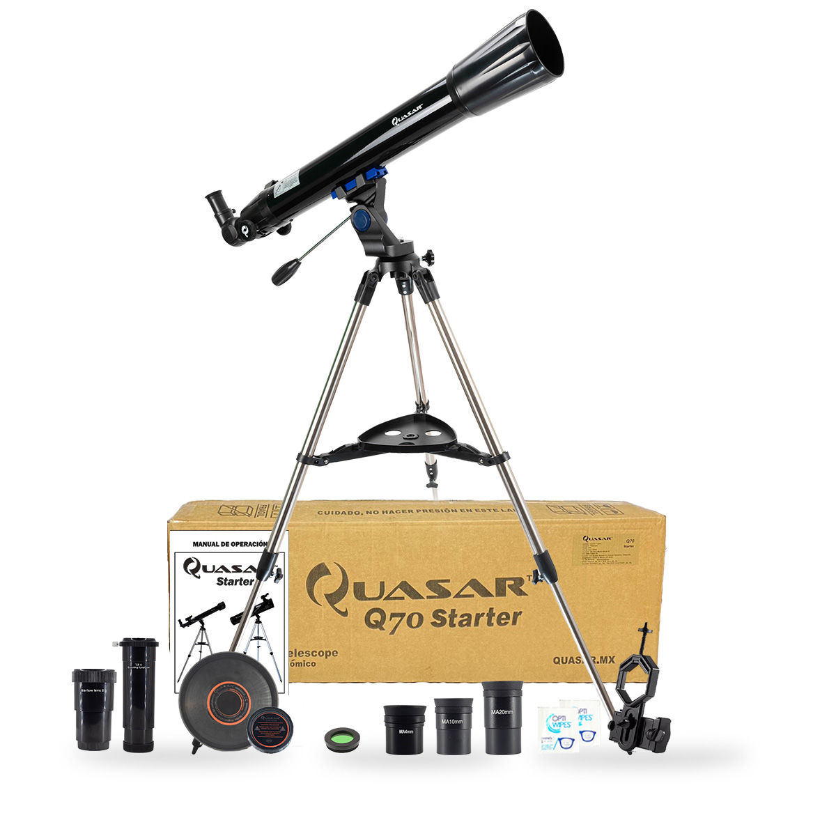 Telescopio Quasar Starter Q70 675x Con Adaptador Smartphone