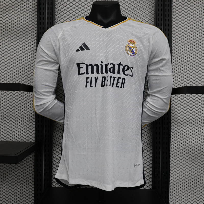 Nuevo Jersey Real Madrid 2023 2024 Local Blanca Bellingham 5 Manga Larga Talla L