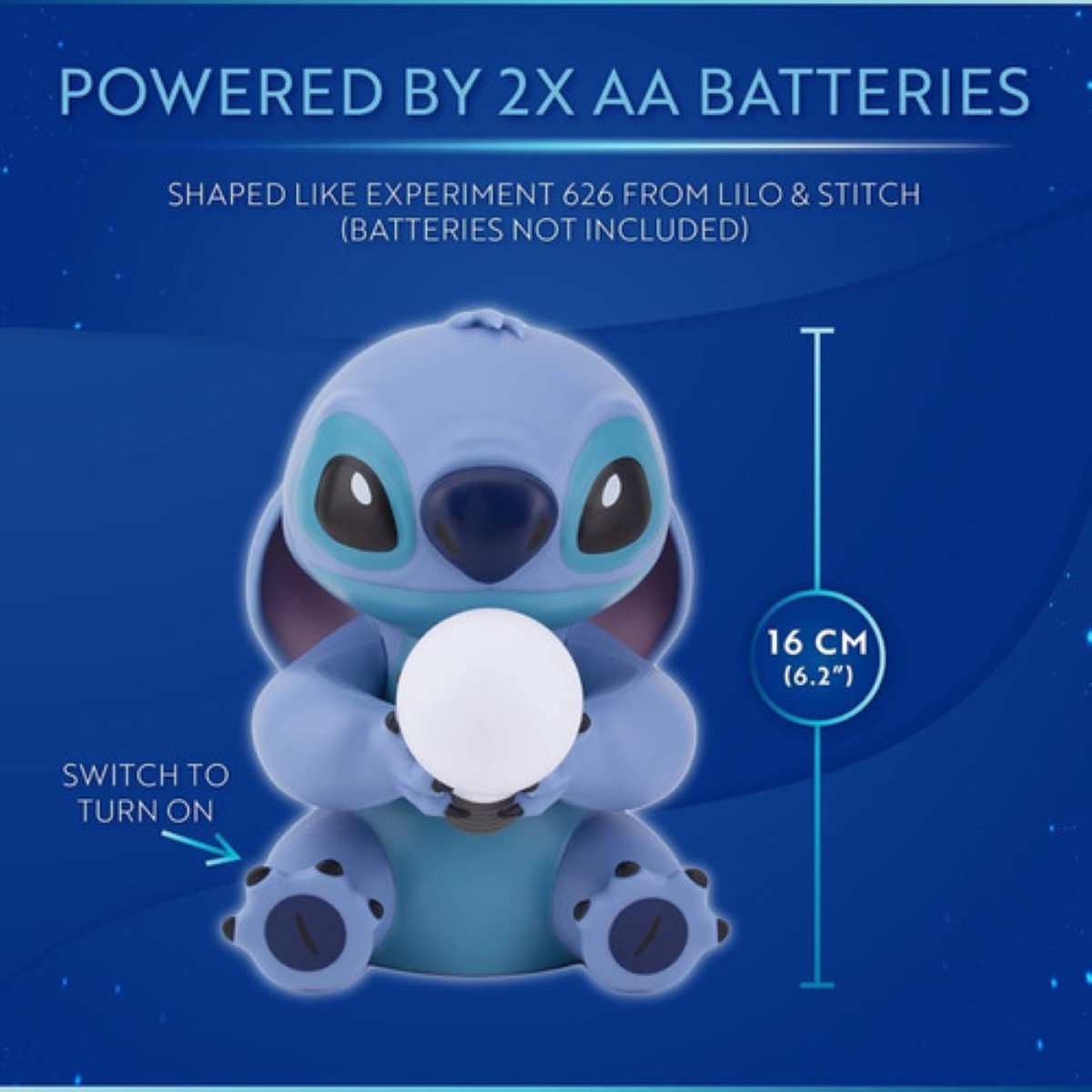 Lampara Decorativa De Noche Lilo Y Stich Luz Ambiental Azul Marino