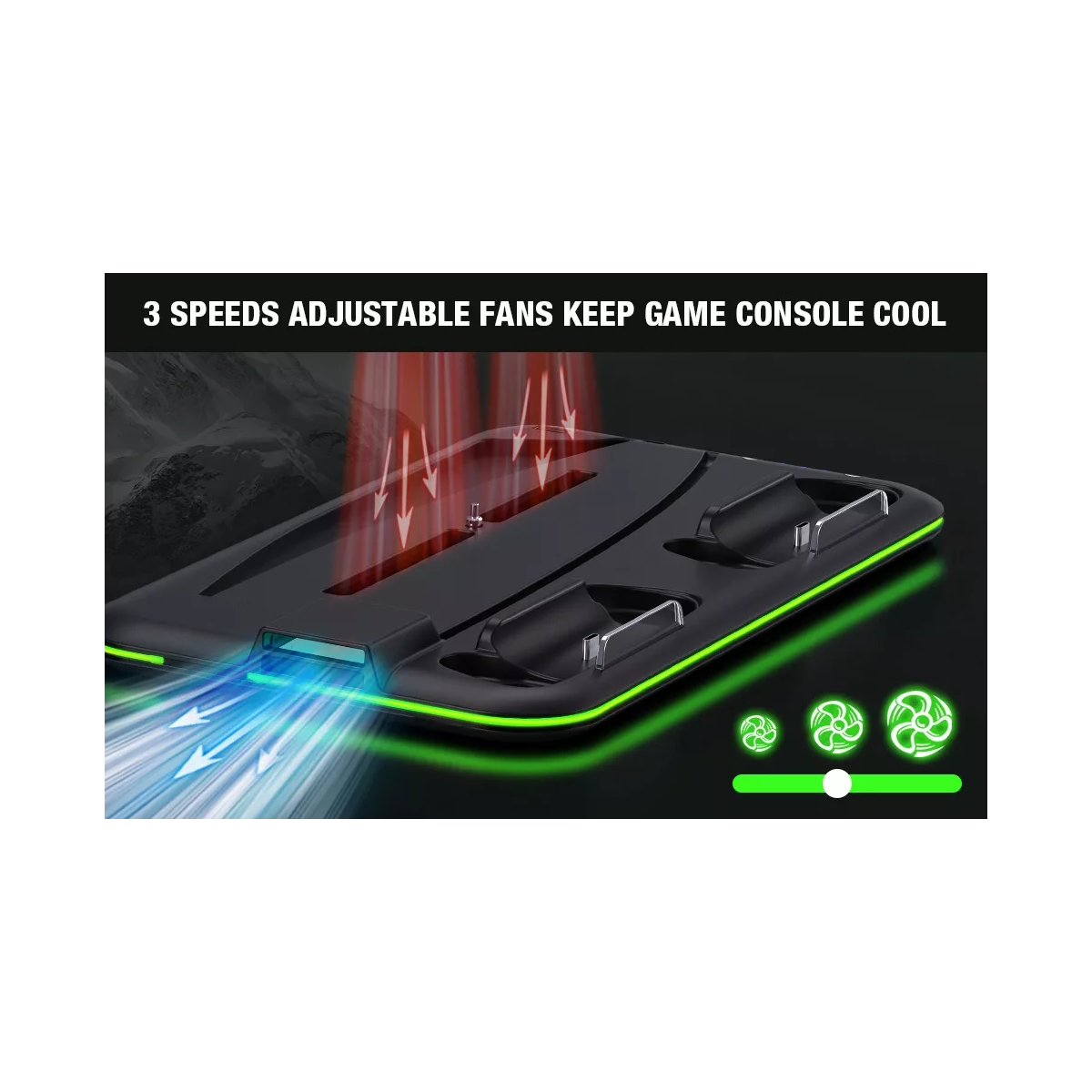 Base De Cargador Enfriadora Para Ps5/ps5 Slim Controles Blanco