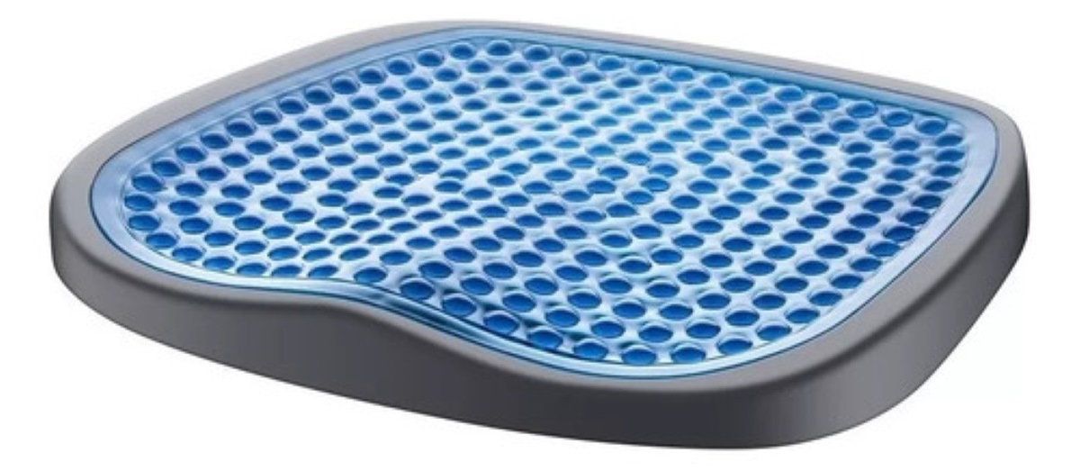 Cojin De Gel Asiento Decorativo Sillas Auto Oficina Hogar Gris con Azul