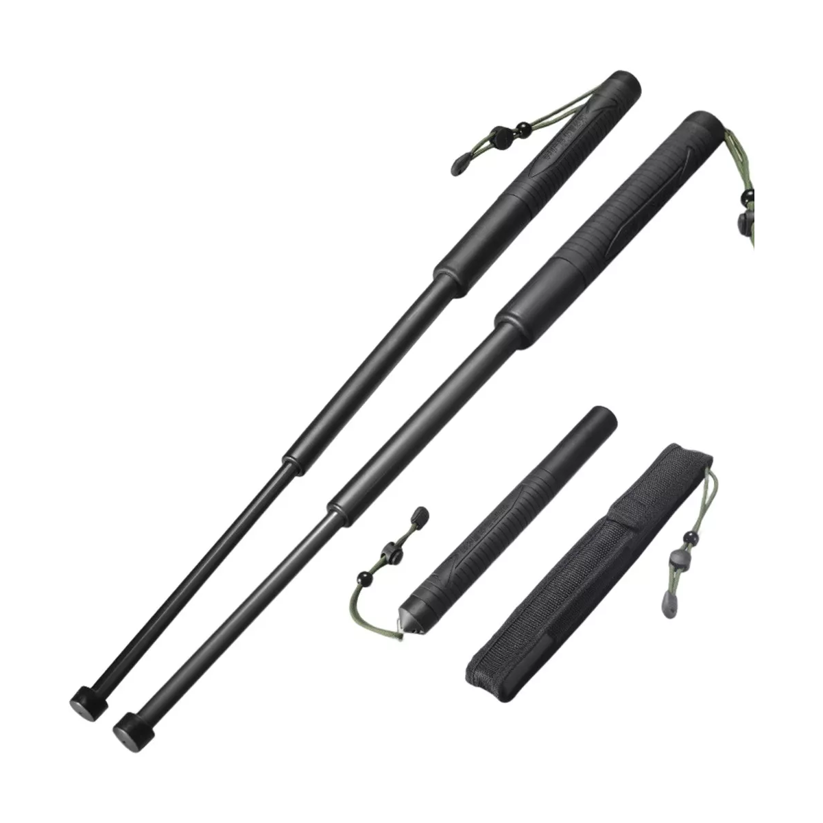 2pcs Defensa Personal De Bastón Retráctil 54cm Multifuncion