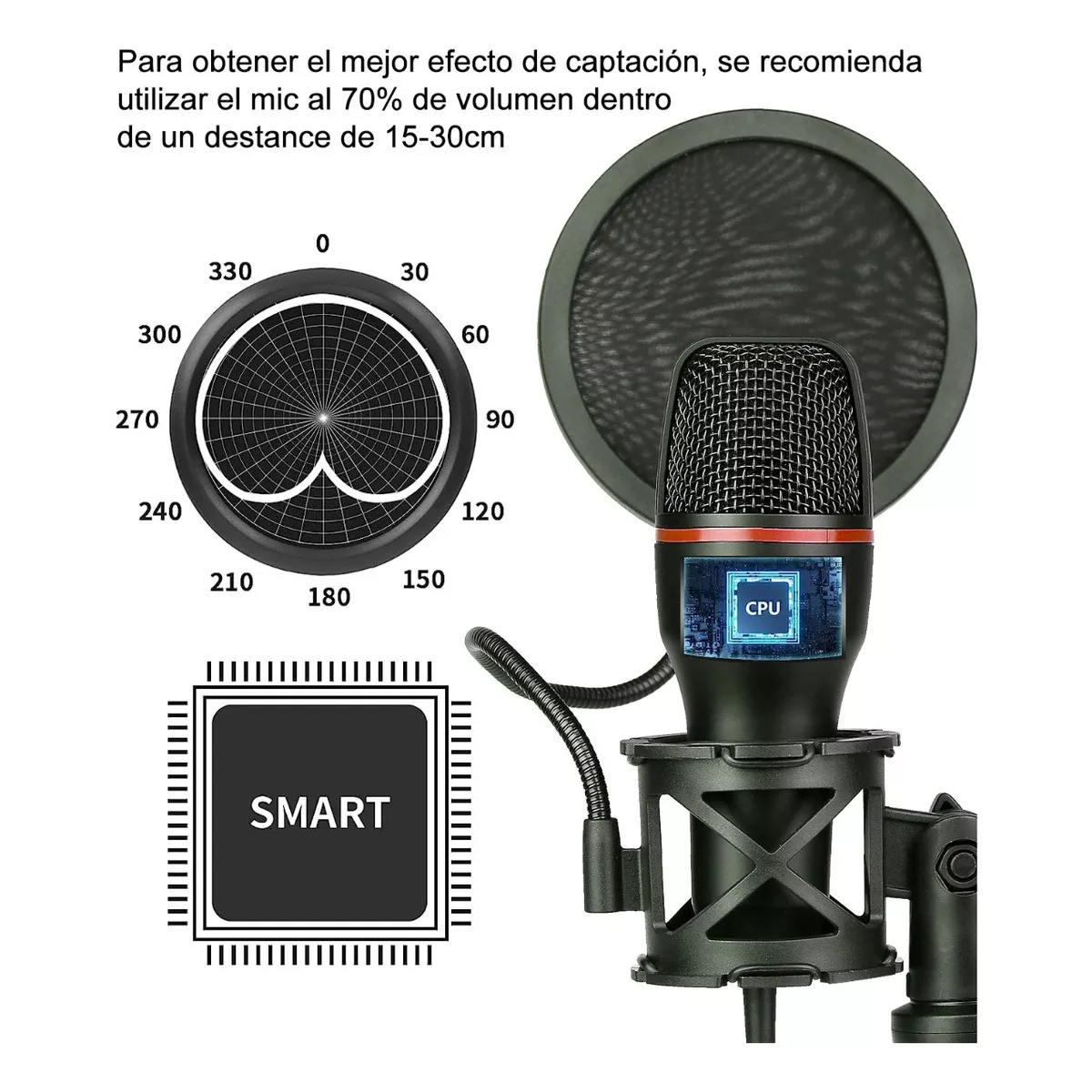 Micrófono Condensador Color negro ME4-RGB