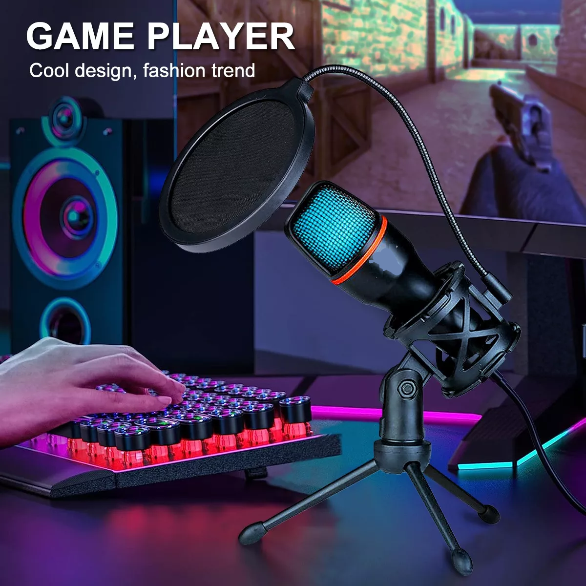 Micrófono Condensador Color negro ME4-RGB