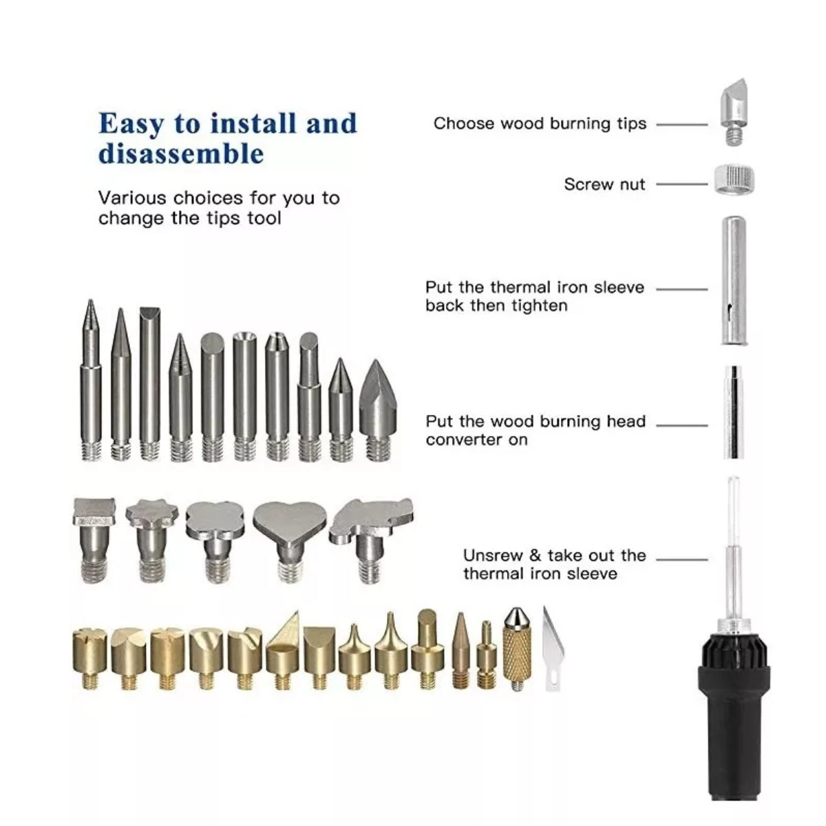 Kit Pirograbador De Madera 35in1