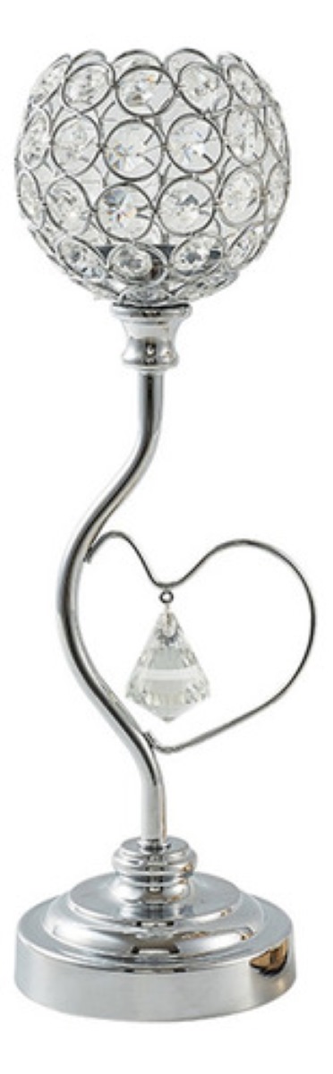 Candelabro Portavelas Cristal Para Boda, plata 