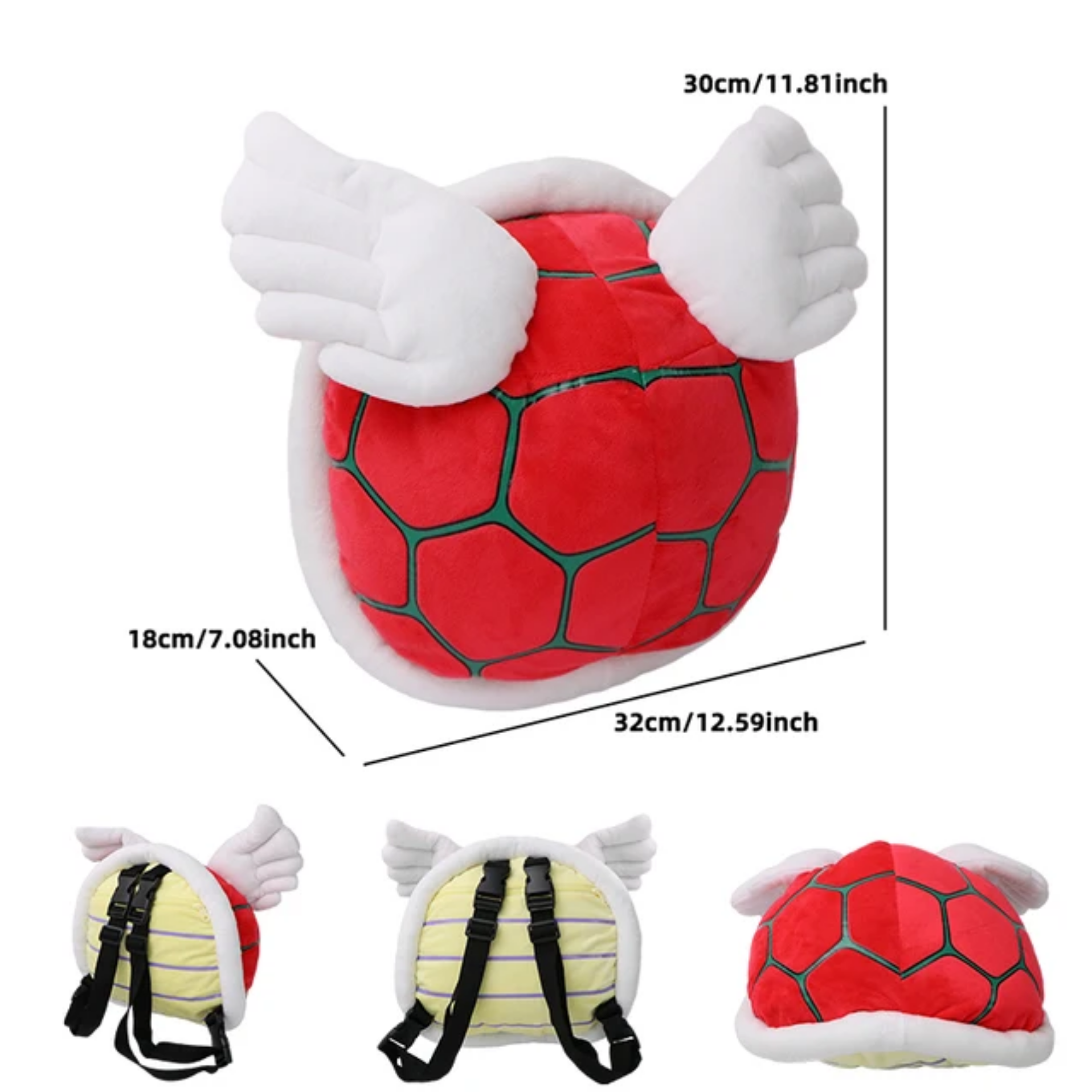 Peluche Mochila Koopa Mario Bros Tortuga Caparazón Alas Rojo