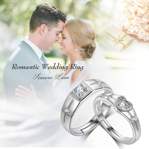 Plata 925 Anillo De Matrimonio Para Hombre Y Mujer Plata Anillos