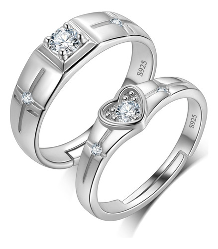 Anillo De Compromiso Plata 925 De Pareja Con Caja De Regalo