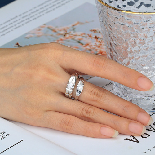 Anillo De Compromiso Plata 925 De Pareja Con Caja De Regalo