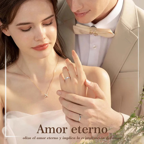 2 Anillos Promesa Plata Fina 925 Moderno Parejas Compromiso