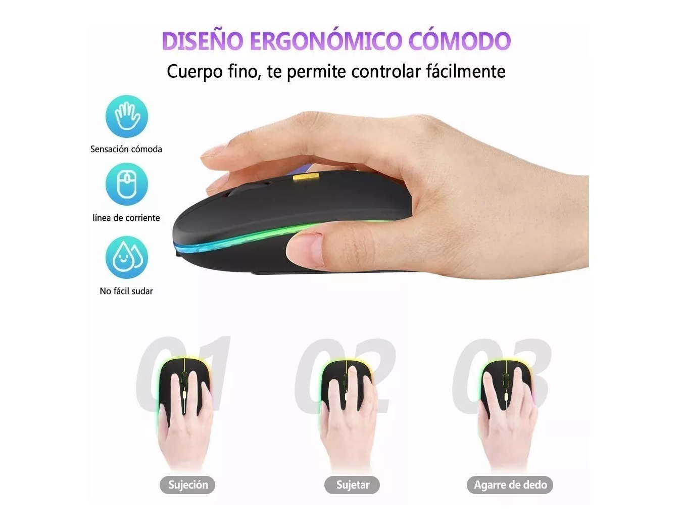 ML Mouse inalámbrico recargable Free Wolf X15 negro.