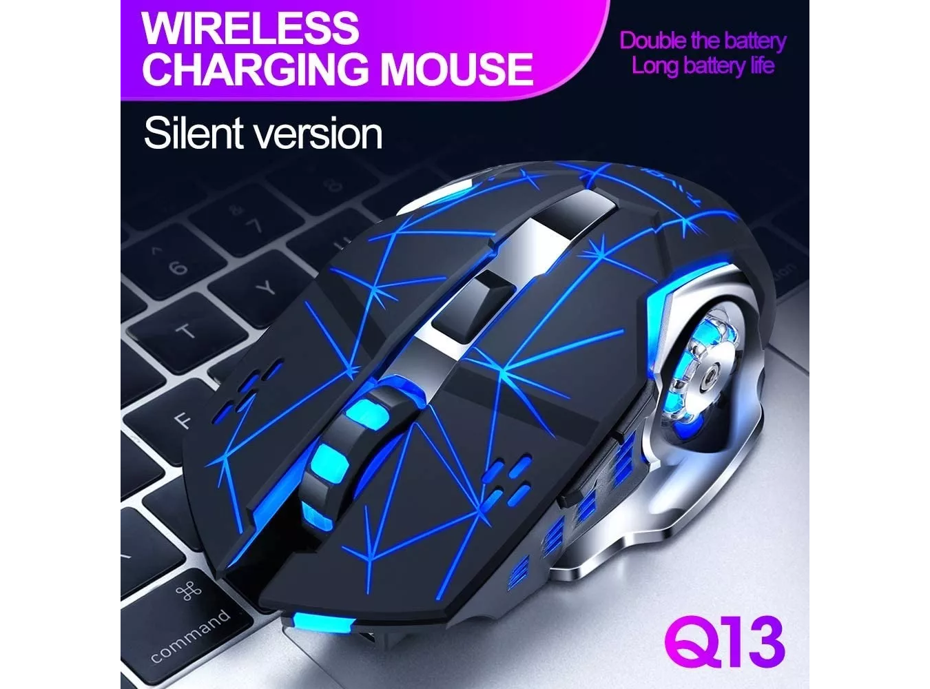 ML Mouse gamer de juego inalámbrico recargable Free Wolf X8 star black