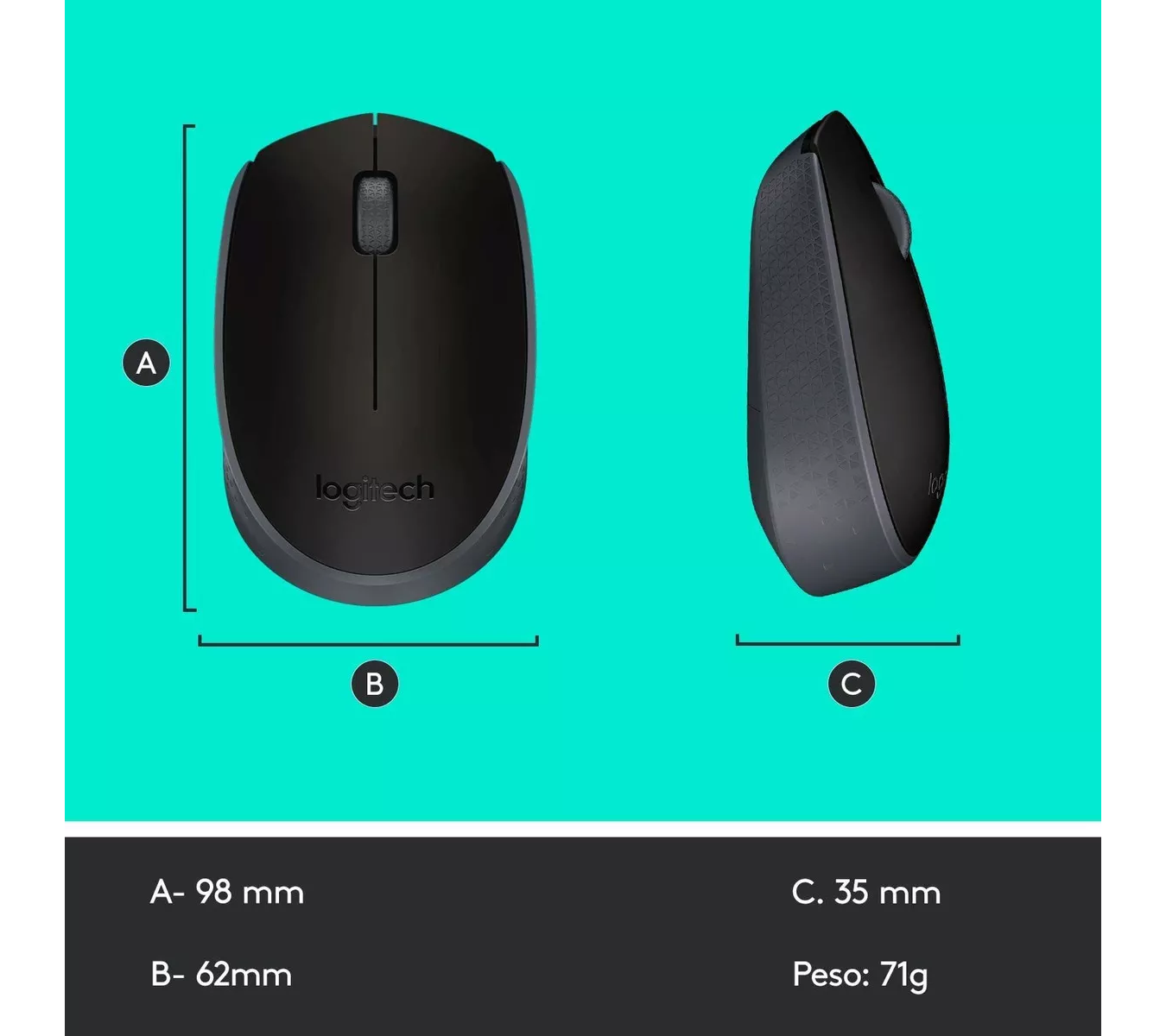 ML Mouse inalámbrico Logitech M170 M170 negro