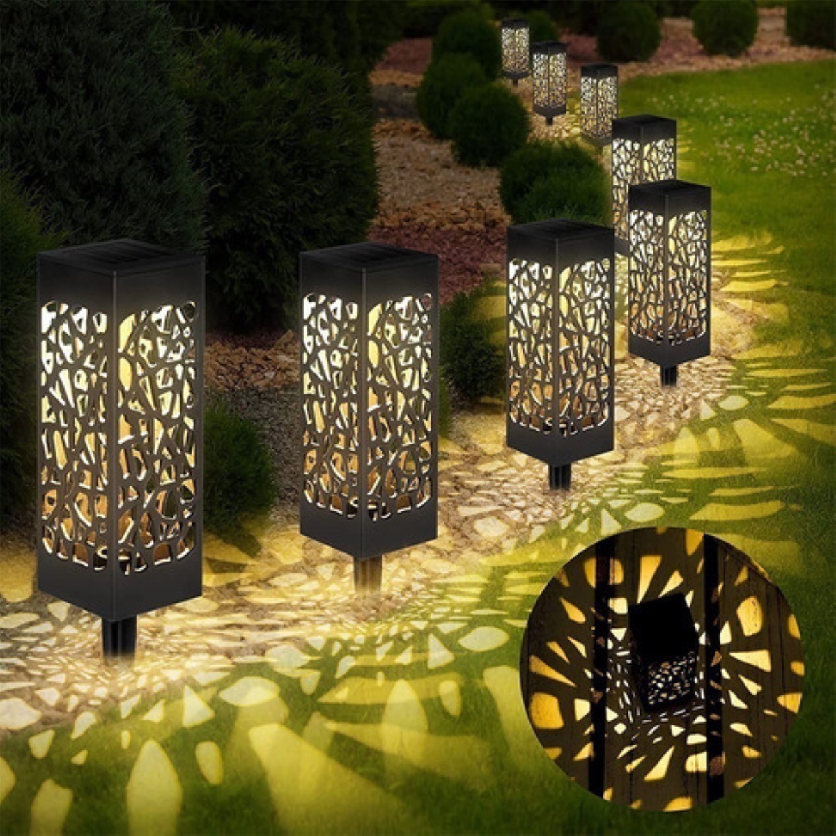 Lamparas de Luz Solar De Jardín Impermeable Para Exteriores, 6 Piezas