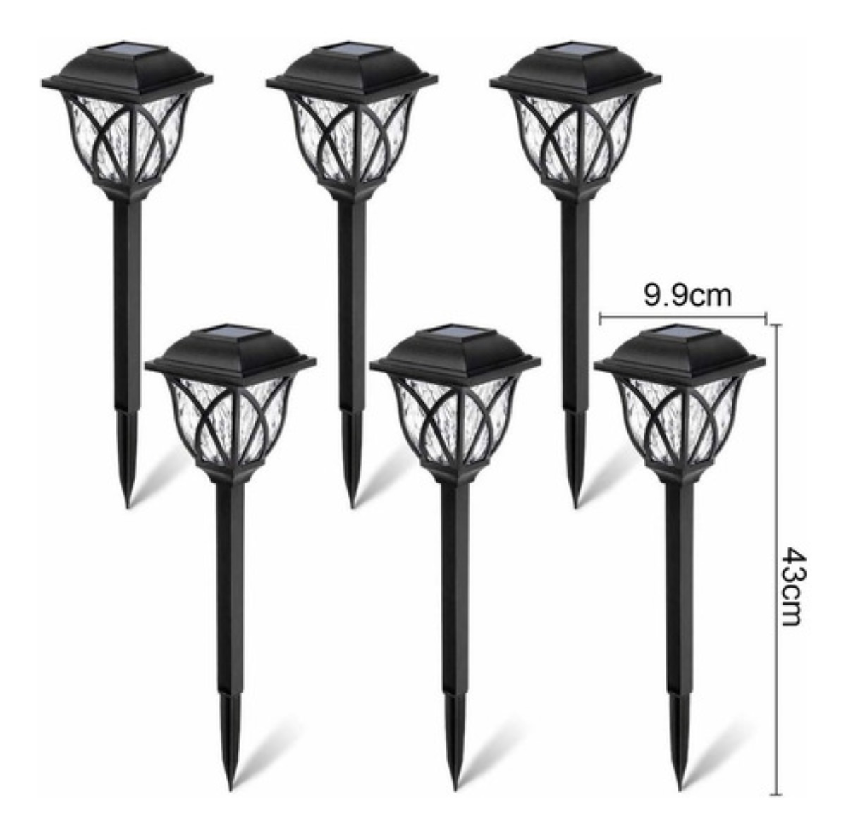 Set De Lámparas Solares Para Caminos De Jardín 6 Piezas, Blanco cálido