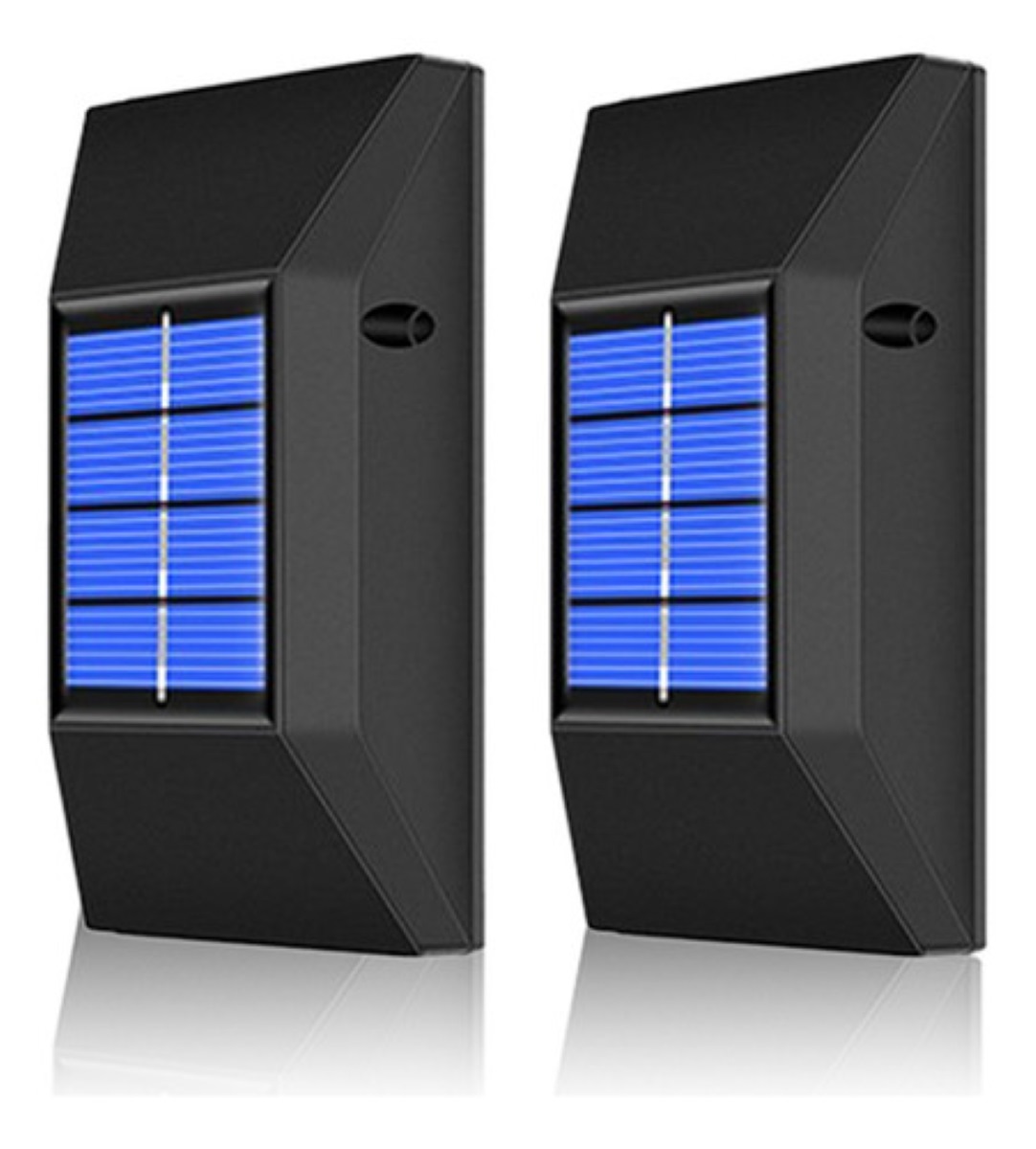 Lámparas Solar Recargable de Exterior para Pared 2 pzs, Negro