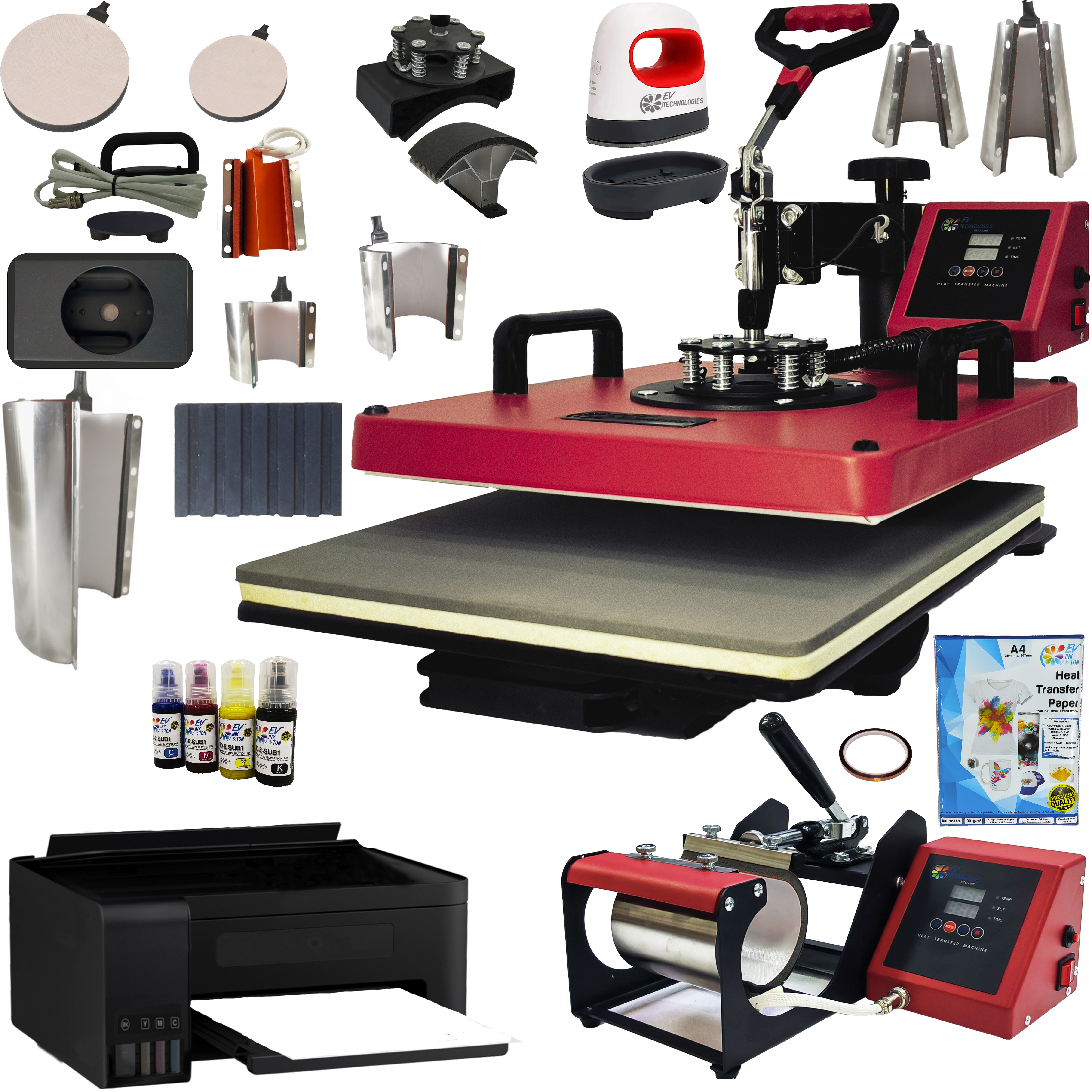 PLANCHA COMBO DE 8 EN 1 A " 15 EN 1 " SUBLIMACION + EPSON ECOTANK + 150 REGALOS.