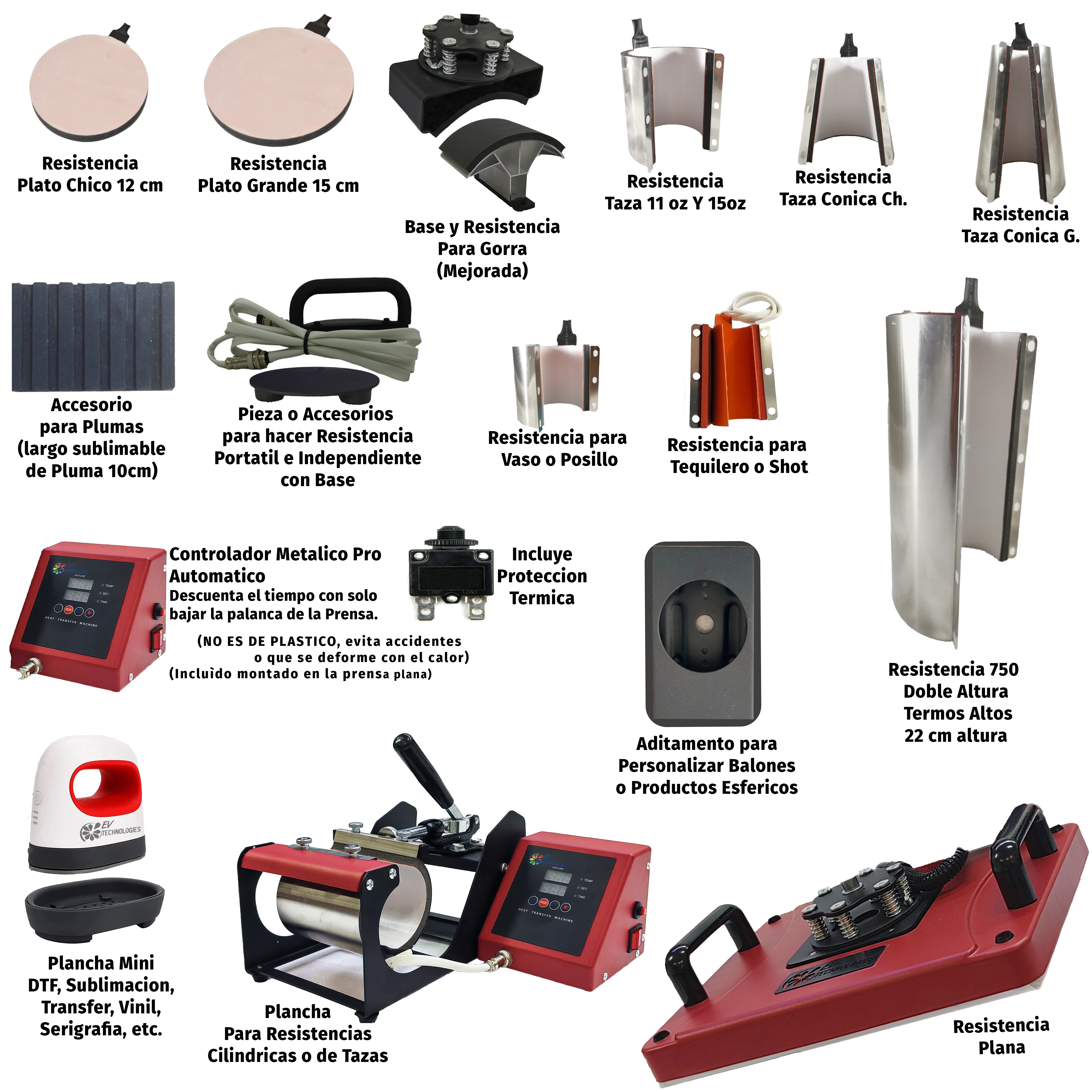 PLANCHA COMBO DE 8 EN 1 A " 15 EN 1 " SUBLIMACION + EPSON ECOTANK + 150 REGALOS.