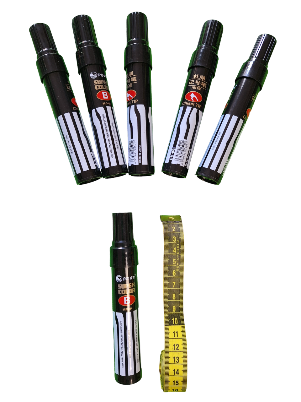 Plumón Permanente Jumbo Grueso Color Negro Paquete 6 Piezas