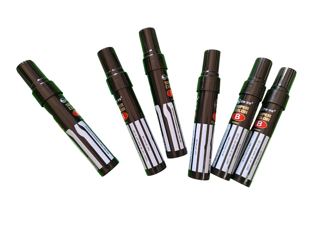 Plumón Permanente Jumbo Grueso Color Negro Paquete 6 Piezas