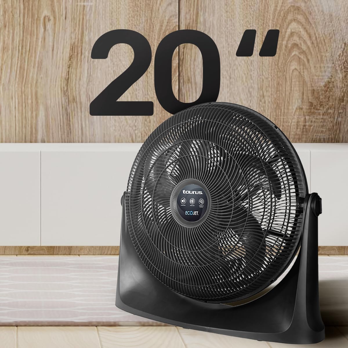 Ventilador de piso taurus rush 20 pulgadas negro 3 vel.