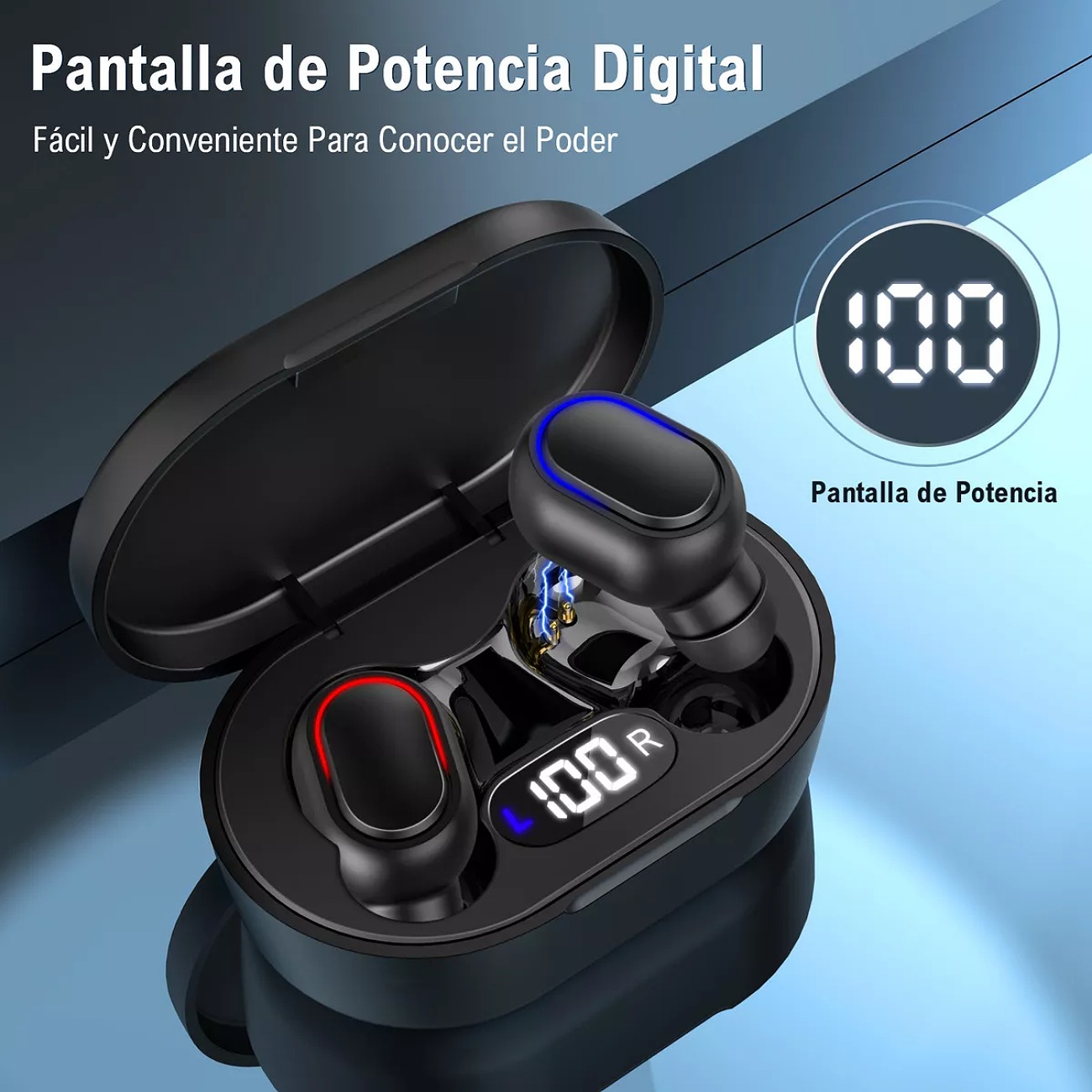 Audífonos in-ear inalámbricos 1Hora A8s TWS AUT114 Negro Bluetooth con Microfono Deportivos
