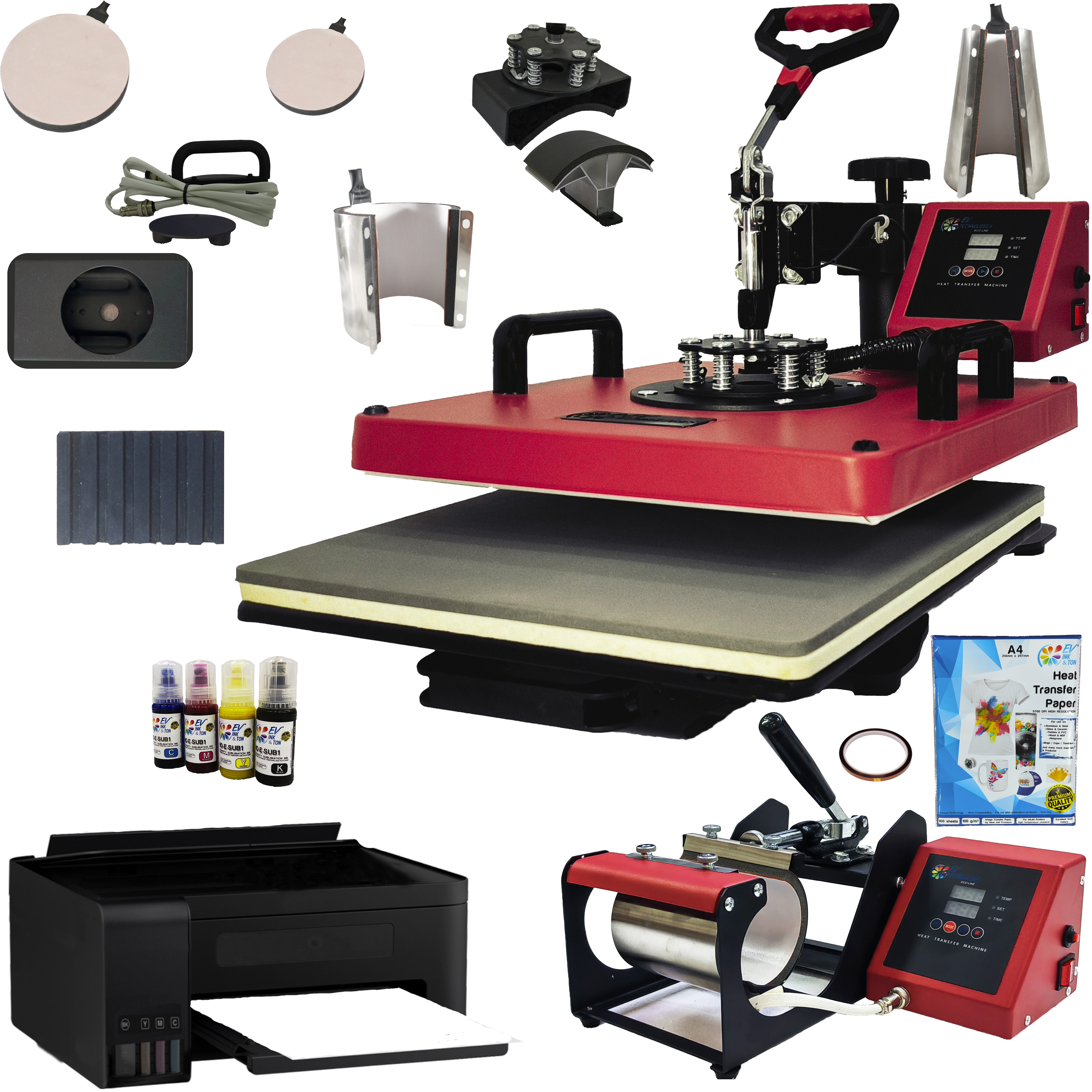 PLANCHA COMBO DE 8 EN 1 A " 10 EN 1 " SUBLIMACION + EPSON ECOTANK + 150 REGALOS.