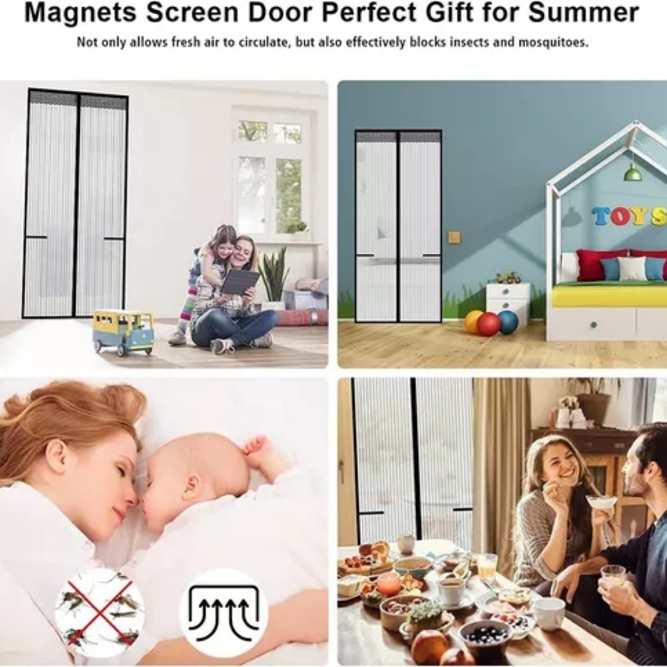 Cortina Magnética Mosquitero Magnetico Cortina Puerta 90x210