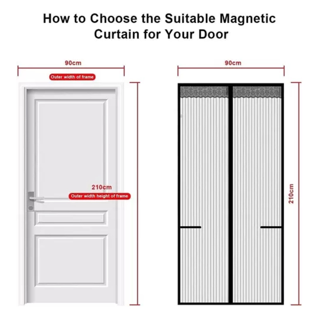 Cortina Magnética Mosquitero Magnetico Cortina Puerta 90x210