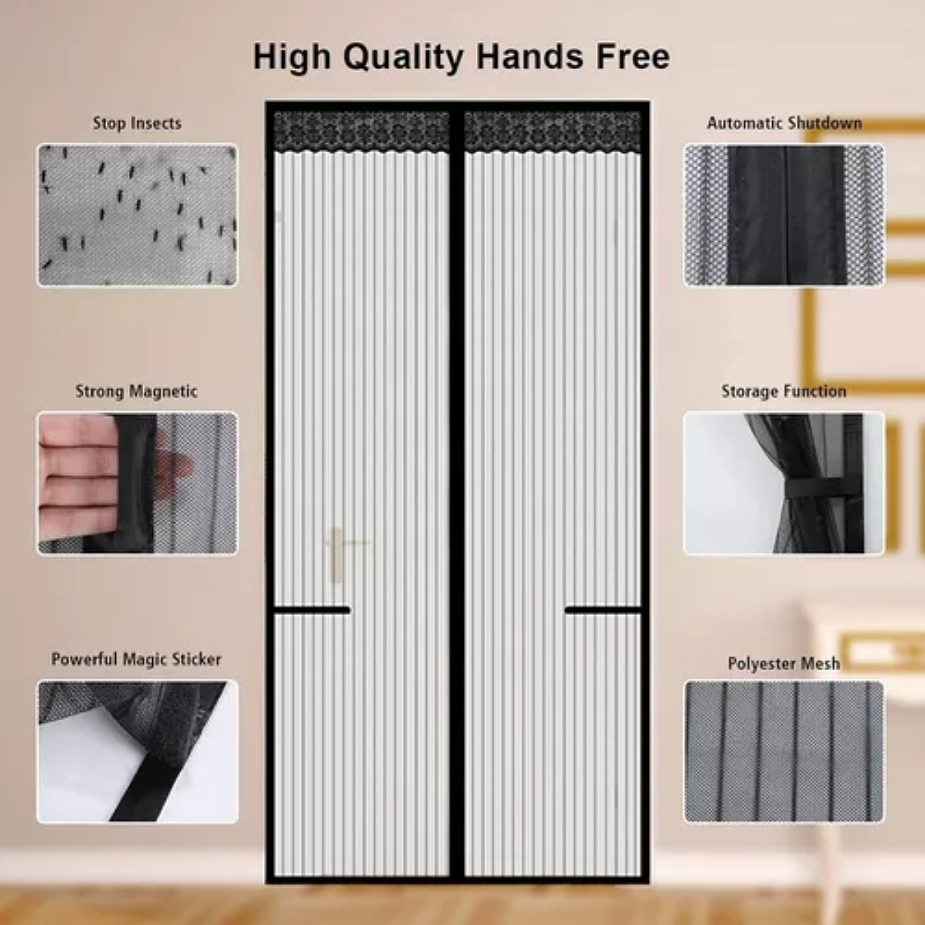 Cortina Magnética Mosquitero Magnetico Cortina Puerta 90x210