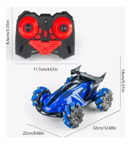 4wd Spray Stunt Truck Led 2.4g R/con Buggy Music Light Vapor Azul