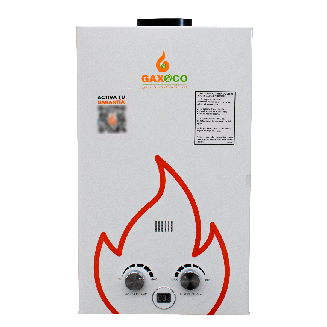 Boiler Calentador de Agua Instantáneo Gaxeco Eco9000 Gas LP 9 Litros .