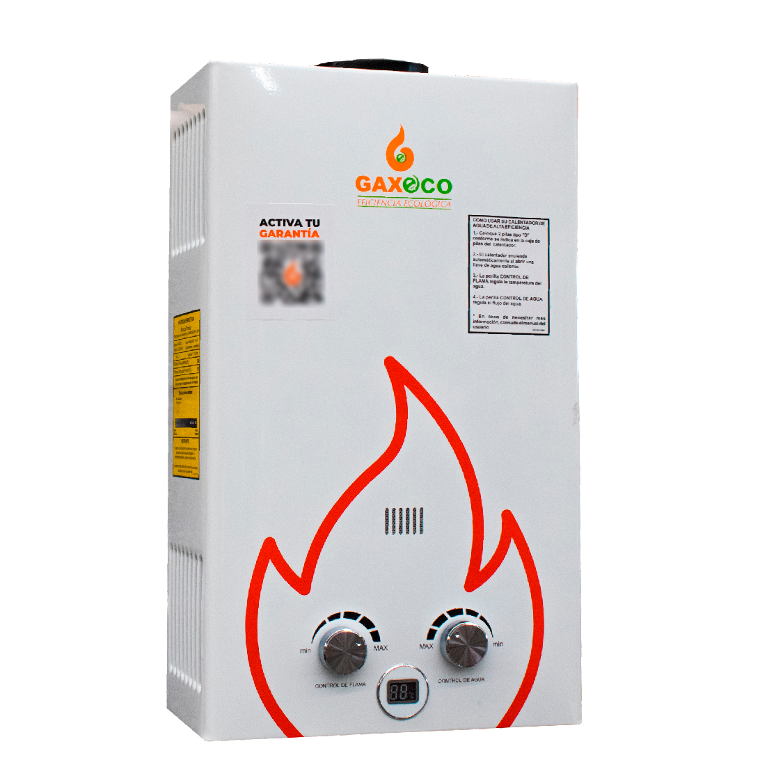 Boiler Calentador de Agua Instantáneo Gaxeco Eco9000 Gas LP 9 Litros .