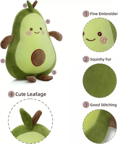Hermoso Peluche Grande 40 Cm Aguacate Kawaii Tierno, Suave.
