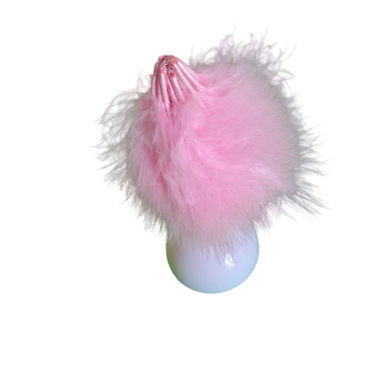 Lampara Pequeña De Mesa Dormitorio Diseño De Plumas Color Rosa Con Luz Led