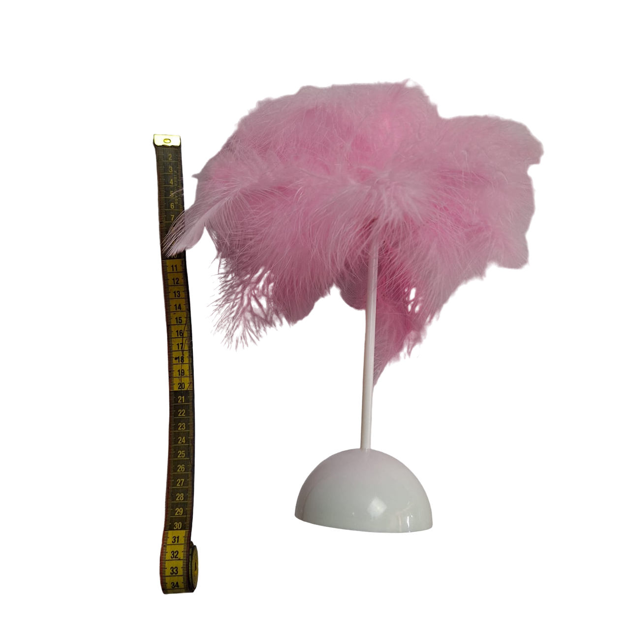 Lampara Pequeña De Mesa Dormitorio Diseño De Plumas Color Rosa Con Luz Led