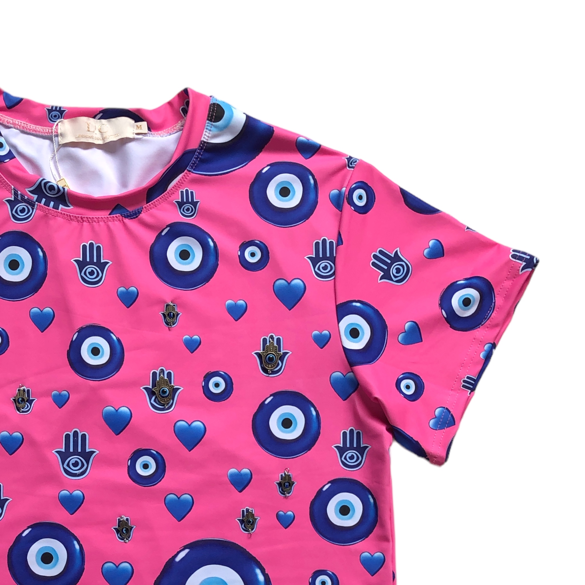 Playera Rosa Ojo Turco LC DESIGNS COLLECTION.