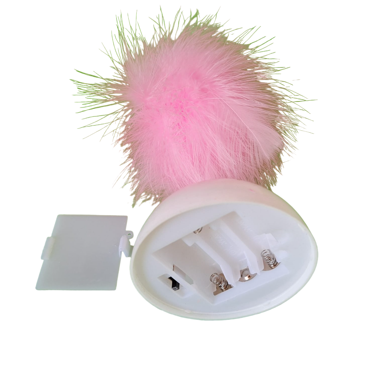 Lampara Pequeña De Mesa Dormitorio Diseño De Plumas Color Rosa Con Luz Led