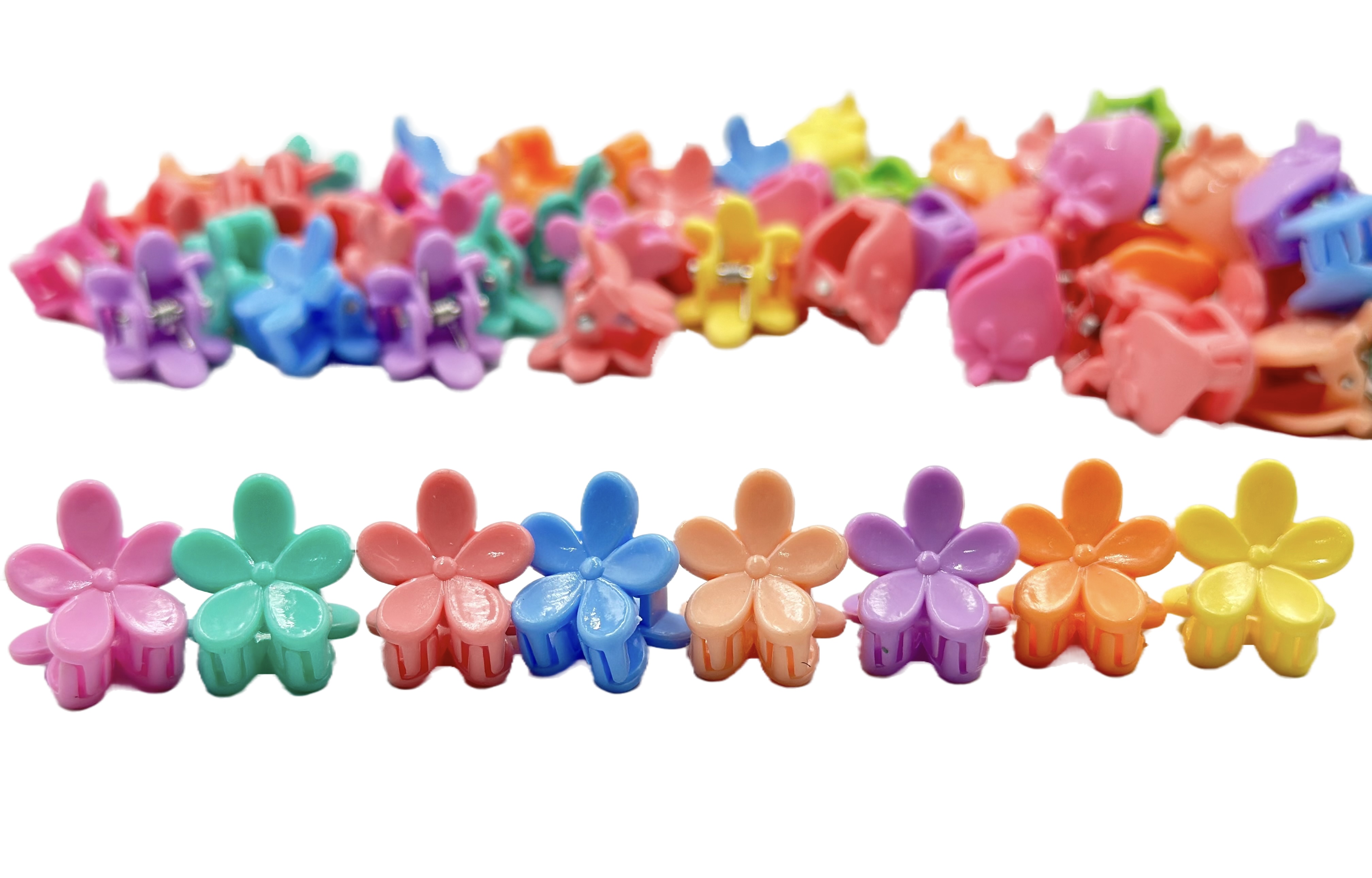 60 Mini Pinzas Para Cabello Flores Y Fresas Milk Colores