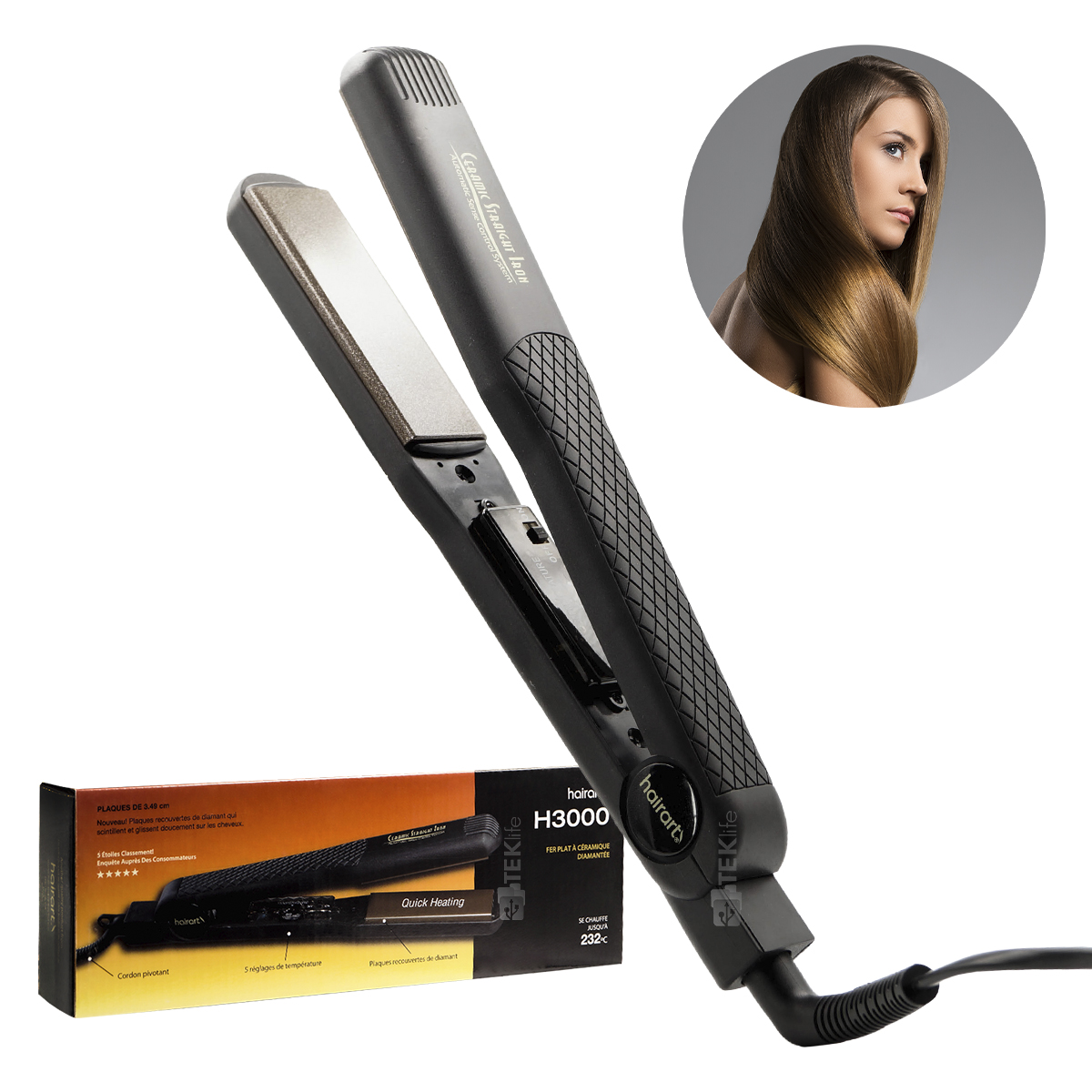 Plancha Para Cabello Hairart De Cerámica Calidad Profesional  