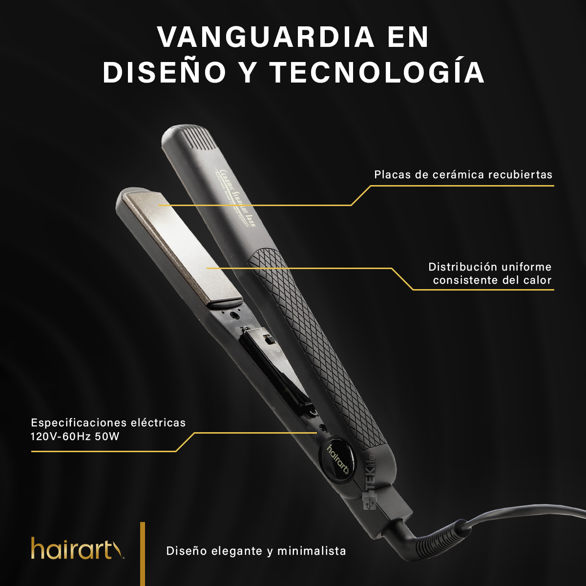 Plancha Para Cabello Hairart De Cerámica Calidad Profesional  