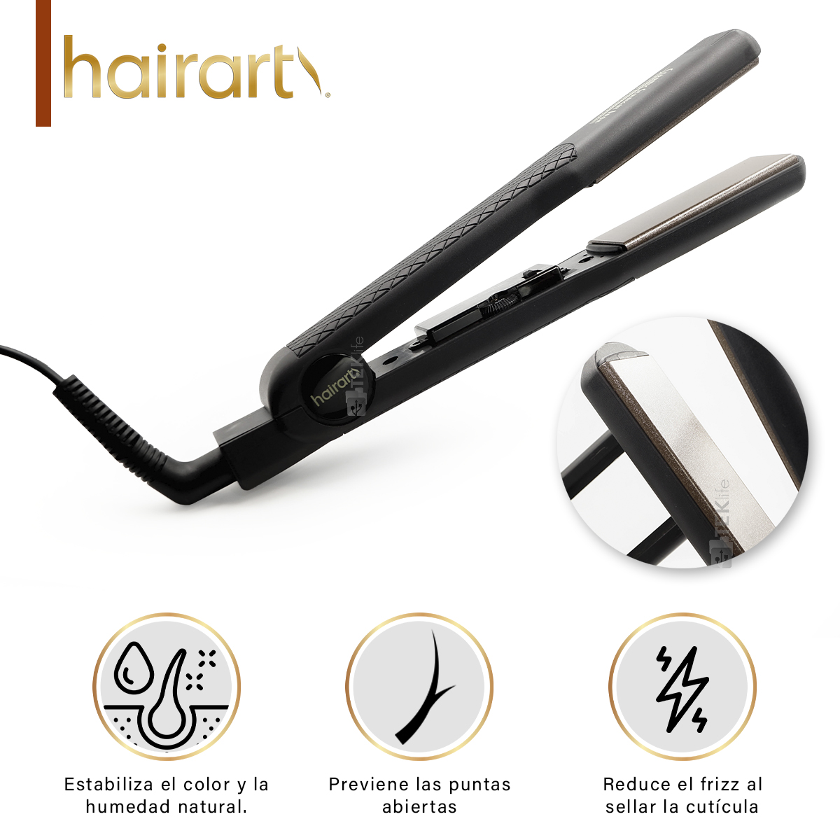 Plancha Para Cabello Hairart De Cerámica Calidad Profesional  