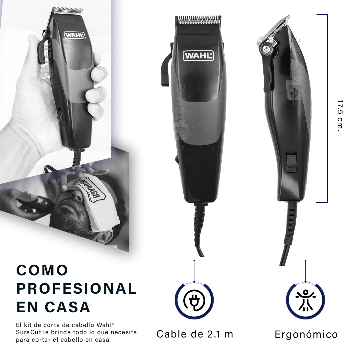 Juego De Cortadora De Cabello Sure Cut Wahl Semiprofesional Alambrica