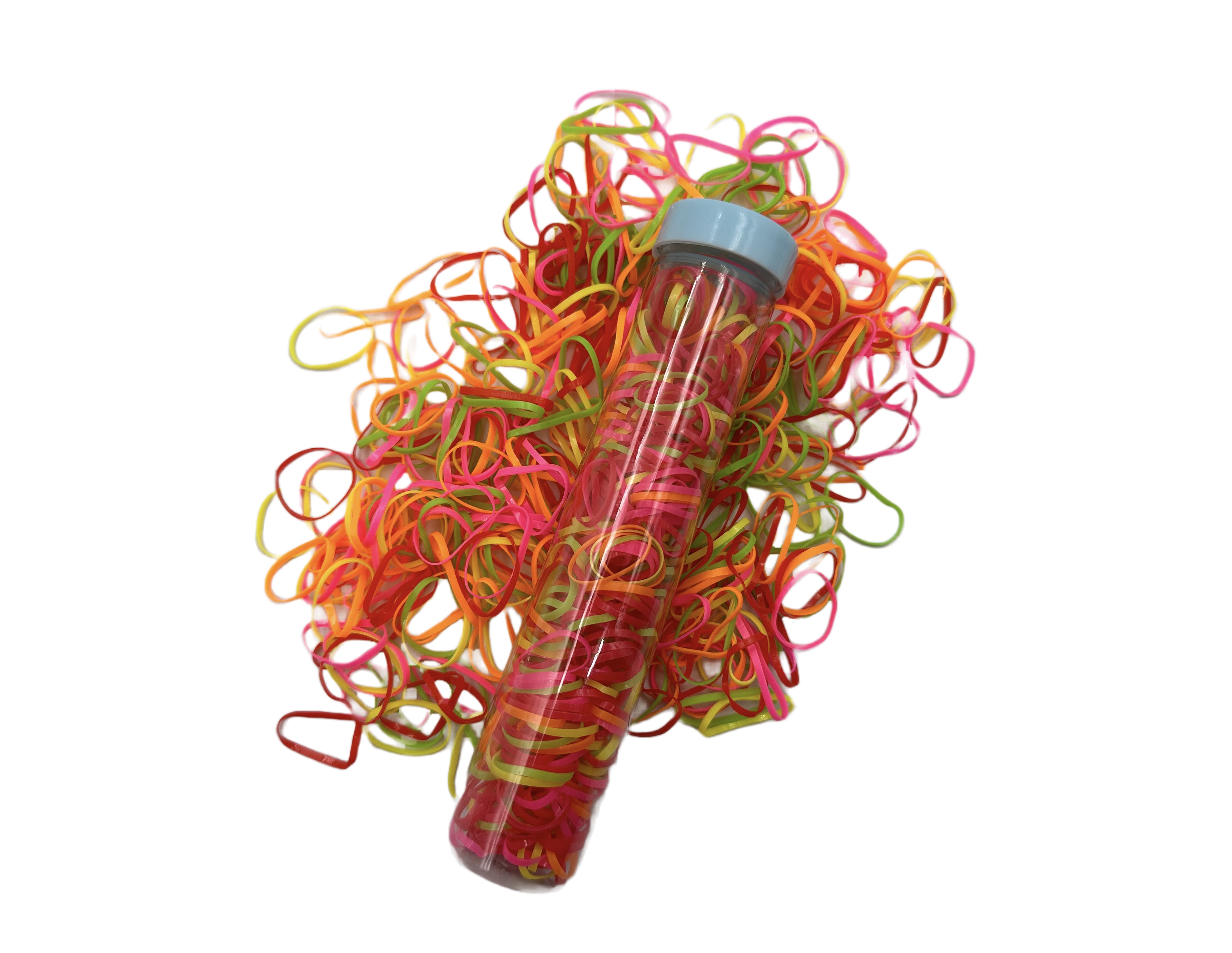 Tubo Mini Ligas Plásticas Para Cabello 350 Piezas Colores (Neon)