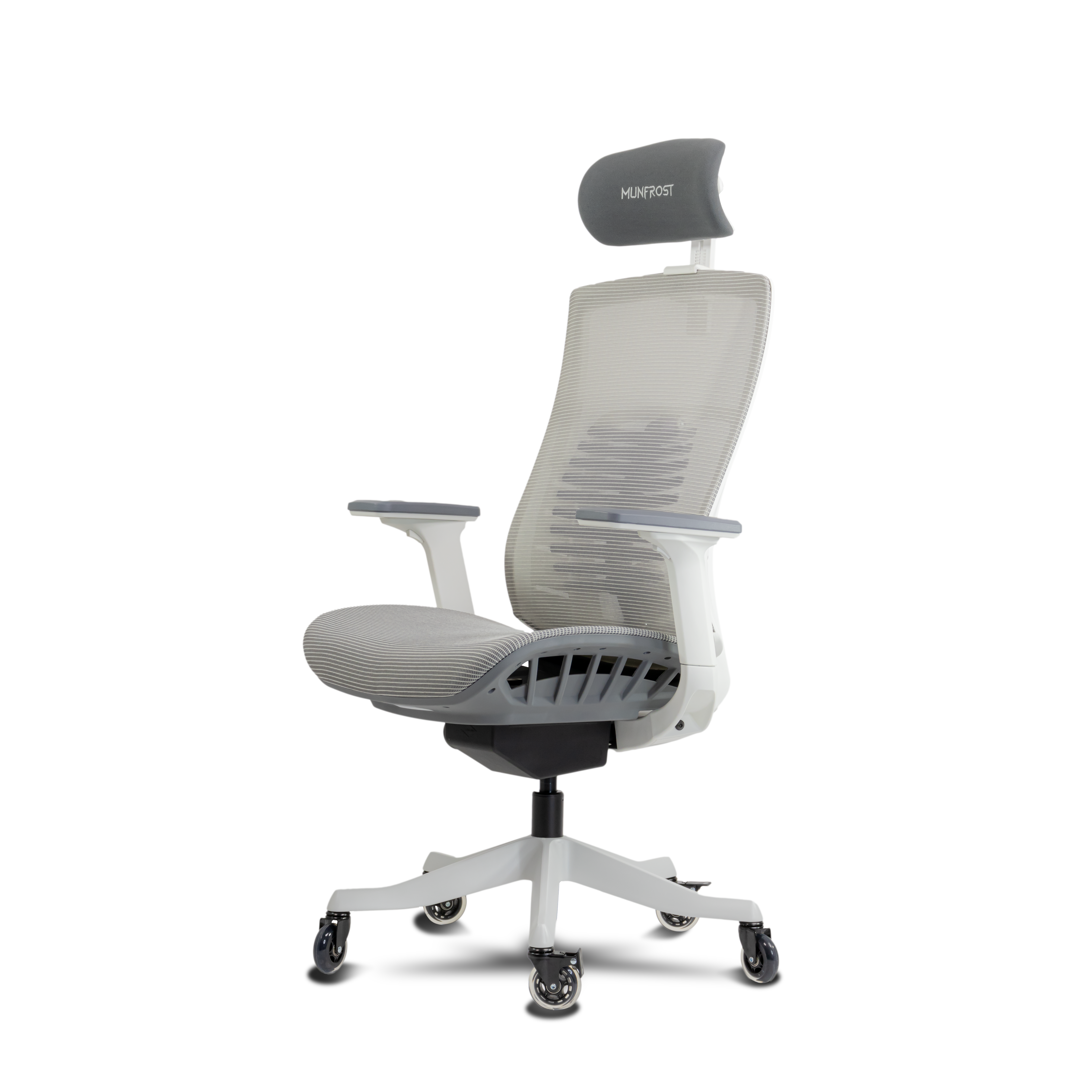 Silla Gamer Munfrost NASH Blanca Reclinable Soporte Lumbar Capacidad 180Kg Brazos 3D