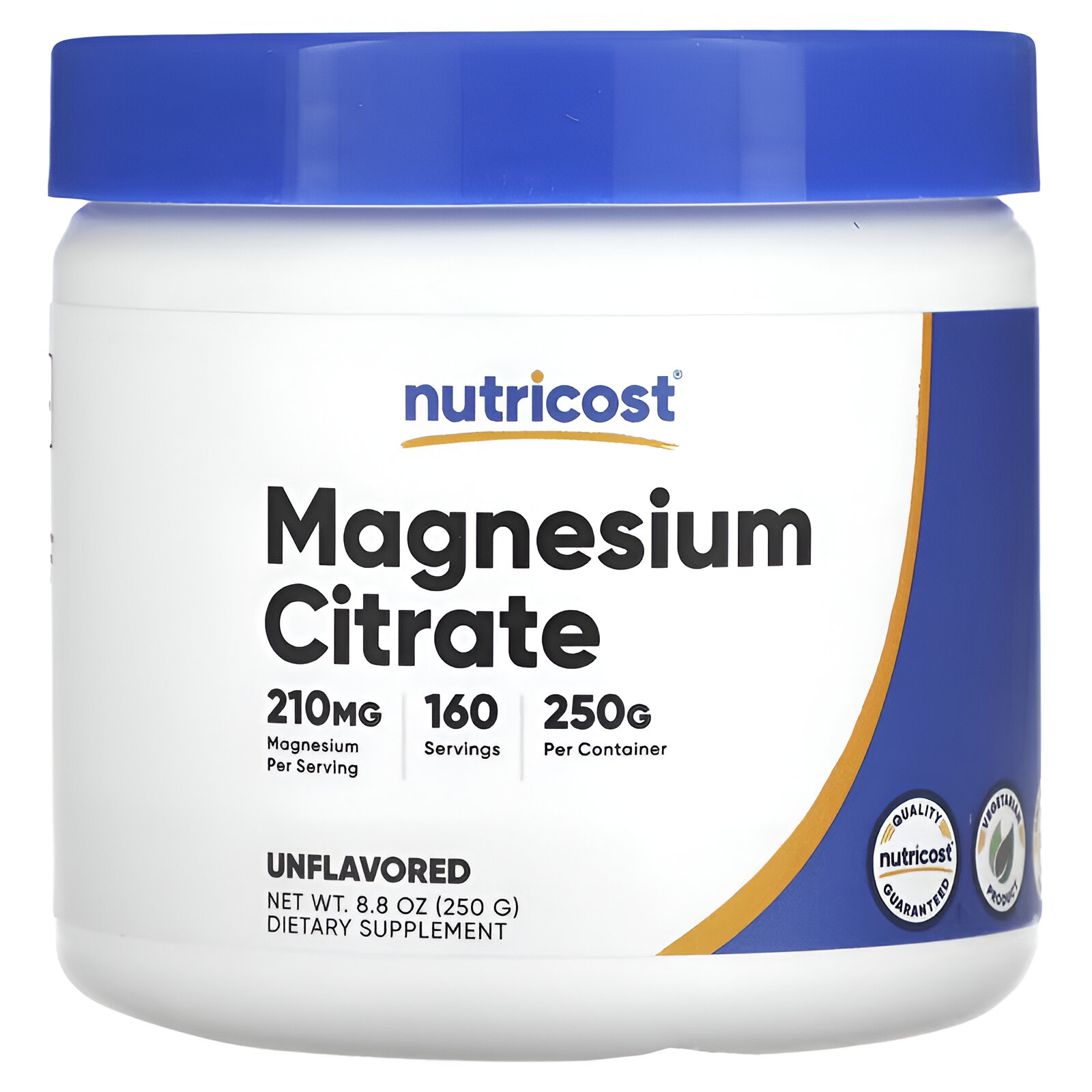 Citrato de magnesio, sin sabor, 250 g (8,8 oz)