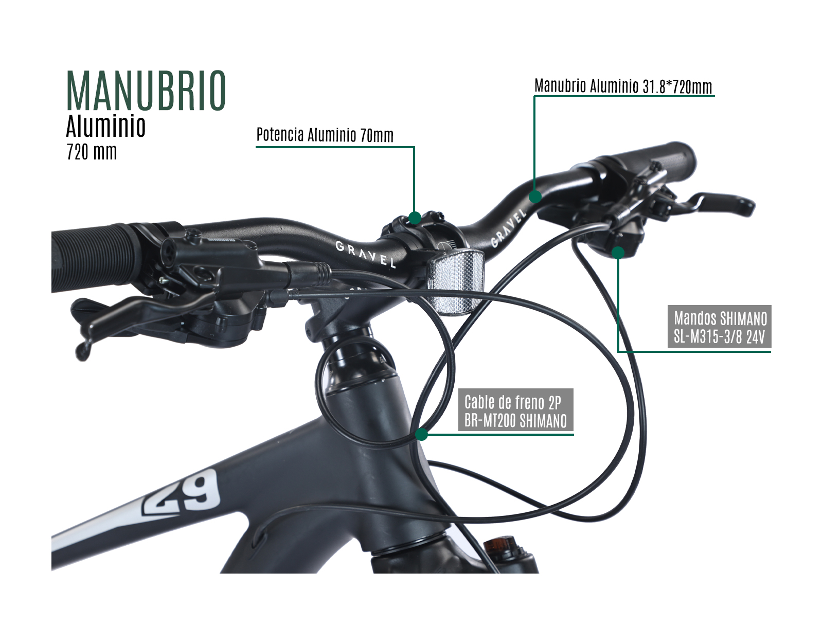 Bicicleta Gravel Andes Mtb De Montaña R29 24v Shimano Altus Color Plateado Tamaño del cuadro S.